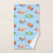 Leuk nautisch vissenpatroon bad handdoek (Handdoek)