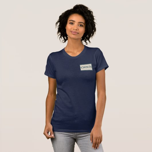 Leuk Navy Blue T-shirt, Welsh Floral Catch Slogan, T-shirt (Voorkant volledig)