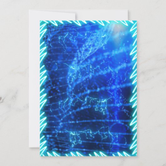 Leuk Neon Glow Blauw Groen Zwembad Party Jongens V Kaart (Achterkant)