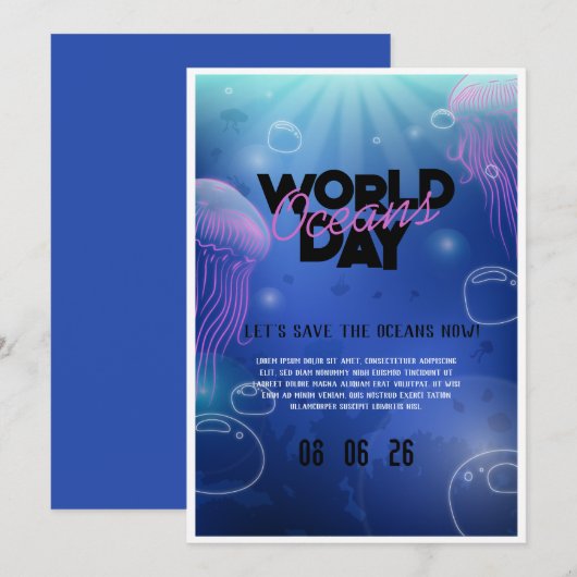 Leuk Neon Glow Blauw Groen Zwembad Party Jongens V Kaart (Voorkant / Achterkant)