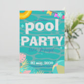 Leuk Neon Glow Blauw Groen Zwembad Party Jongens V Kaart (Staand voorkant)