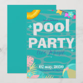 Leuk Neon Glow Blauw Groen Zwembad Party Jongens V Kaart (Voorkant / Achterkant)