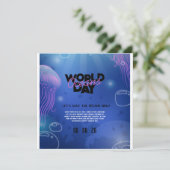 Leuk Neon Glow Blauw Groen Zwembad Party Jongens V Save The Date (Staand voorkant)