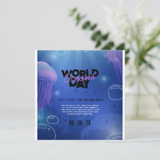 Leuk Neon Glow Blauw Groen Zwembad Party Jongens V Save The Date (Staand voorkant)