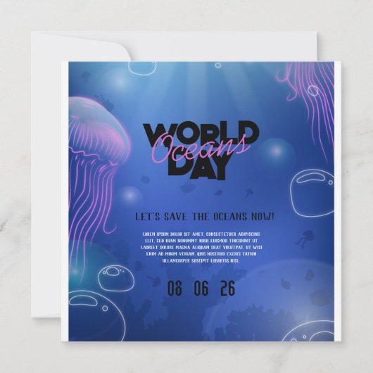 Leuk Neon Glow Blauw Groen Zwembad Party Jongens V Save The Date (Voorkant)