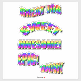Leuk Neon Moedigende Motivatie Regenboog Woorden Sticker