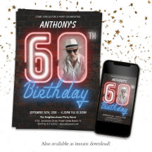 Leuk Neon Retro 60e Verjaardagsfeest