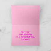 Leuk, Nerdy, Geeky, Roze, 8-Bit stijl 10e verjaard Kaart (Binnen)