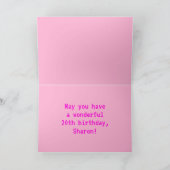 Leuk, Nerdy, Geeky, Roze, 8-bit stijl 20e verjaard Kaart (Binnen)