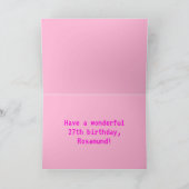 Leuk, Nerdy, Geeky, Roze, 8-bit stijl 27e verjaard Kaart (Binnen)