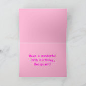 Leuk, Nerdy, Geeky, Roze, 8-bit stijl 38e verjaard Kaart (Binnen)