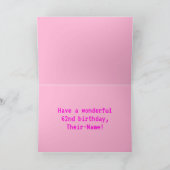 Leuk, Nerdy, Geeky, Roze, 8-bit stijl 62e verjaard Kaart (Binnen)