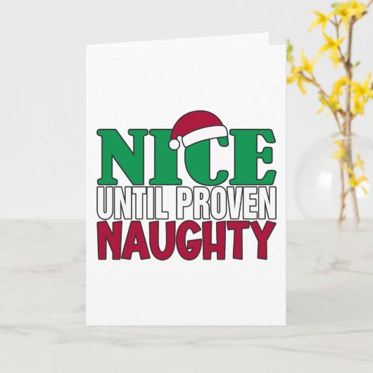 Leuk Nette Tot Bewezen Stoute Kerstgrap Kaart (Gele Bloem)
