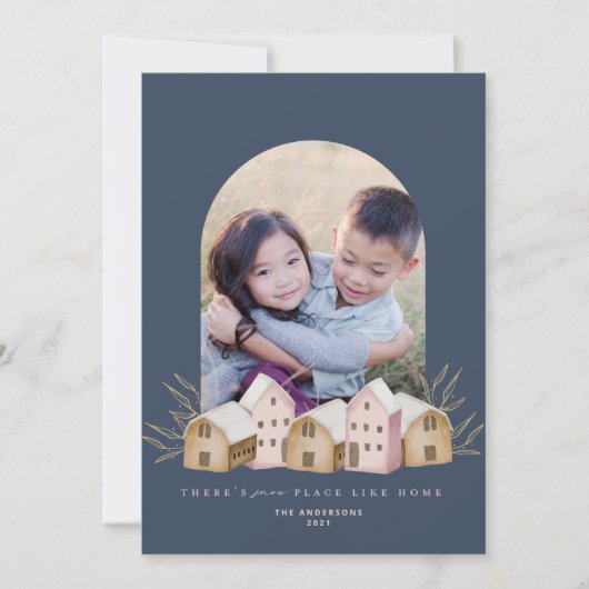 leuk noords schandaal modern natuurhuis kerst kaart (Voorkant)