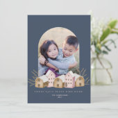 leuk noords schandaal modern natuurhuis kerst kaart (Staand voorkant)