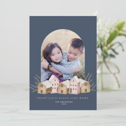 leuk noords schandaal modern natuurhuis kerst kaart (Staand voorkant)