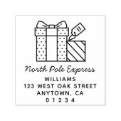 Leuk North Pole Express Vakantie retour adres Zelfinktende Stempel (Design)