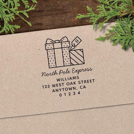 Leuk North Pole Express Vakantie retour adres Zelfinktende Stempel