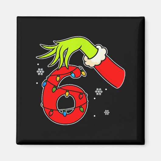 Leuk nummer 6 Kerstmis 67 Six Seven Meme Kerstman Magneet (Voorkant)
