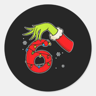 Leuk nummer 6 Kerstmis 67 Six Seven Meme Kerstman  Ronde Sticker