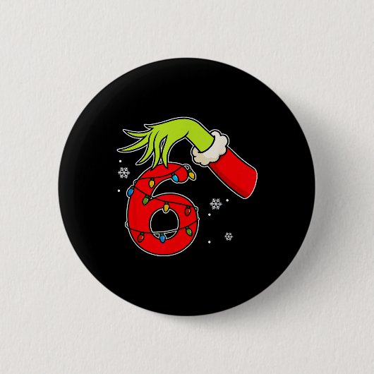 Leuk nummer 6 Kerstmis 67 Zes Zeven Meme Kerstman Ronde Button 5,7 Cm (Voorkant)