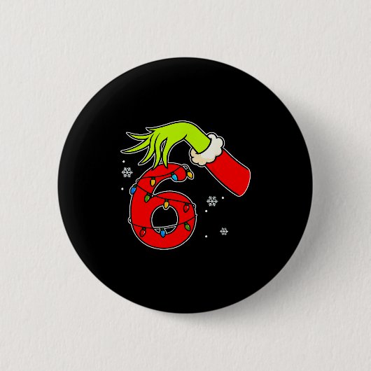 Leuk nummer 6 Kerstmis 67 Zes Zeven Meme Kerstman Ronde Button 5,7 Cm (Voorkant)