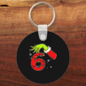 Leuk nummer 6 Kerstmis 67 Zes Zeven Meme Kerstman Sleutelhanger (Voorkant)