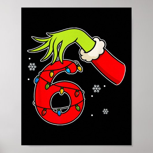 Leuk nummer 6 Kerstmis 67 Zes Zeven Meme Kerstmann Poster (Voorkant)