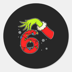 Leuk nummer 6 Kerstmis 67 Zes Zeven Meme Kerstmann Ronde Sticker
