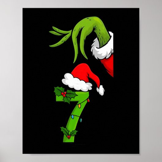 Leuk nummer 7 Kerstmis 67 Zes Zeven Meme Kerstman  Poster (Voorkant)