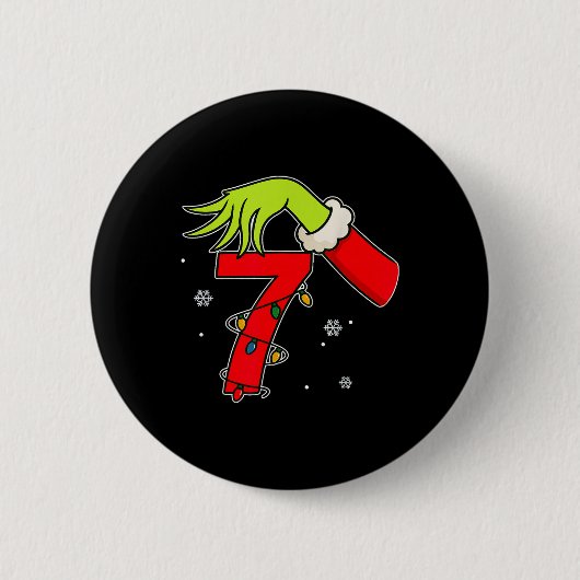 Leuk nummer 7 Kerstmis 67 Zes Zeven Meme Kerstman Ronde Button 5,7 Cm (Voorkant)