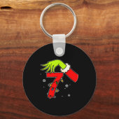 Leuk nummer 7 Kerstmis 67 Zes Zeven Meme Kerstman Sleutelhanger (Voorkant)