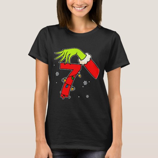 Leuk nummer 7 Kerstmis 67 Zes Zeven Meme Kerstmann T-shirt (Voorkant)