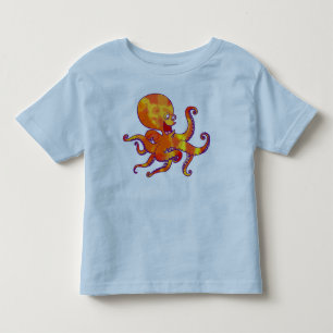 Leuk Octopus Kinder T-Shirt met Cartoon