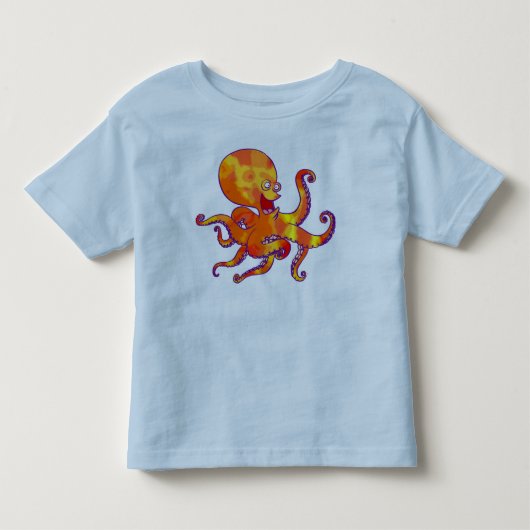 Leuk Octopus Kinder T-Shirt met Cartoon (Voorkant)