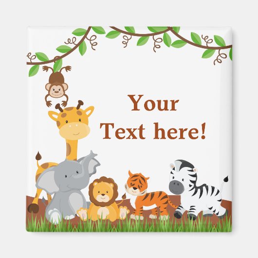 Leuk Oerwoud Baby Dieren Magnet (Voorkant)