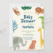 Leuk Oerwoud Dieren Baby shower Uitnodiging (Voorkant)