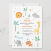 Leuk Oerwoud Dieren Baby shower Uitnodiging (Voorkant)