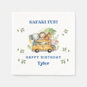 Leuk Oerwoud Dieren Kinder Safari Verjaardagsfeest Servet (Voorkant)