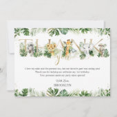 Leuk Oerwoud Dieren Safari Groen 1e Verjaardag Bedankkaart (Voorkant)