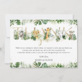 Leuk Oerwoud Dieren Safari Groen Baby shower Bedankkaart (Voorkant)