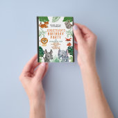 Leuk Oerwoud Dieren Verjaardagsfeestuitnodiging Flyer (Hand)