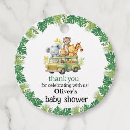 Leuk oerwoud Safari Dieren baby shower Bedankjes Labels