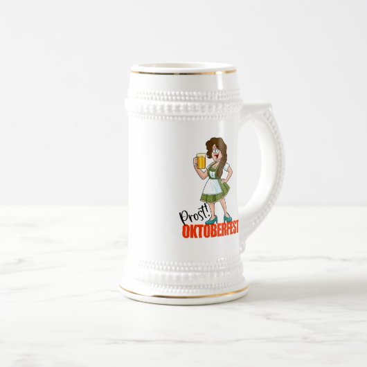 Leuk Oktoberfest meisje met bier Bierpul (Voorkant rechts)