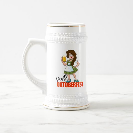 Leuk Oktoberfest meisje met bier Bierpul (Links)