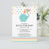 Leuk Olifant Baby shower Boek voor Baby Kaart (Staand voorkant)