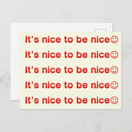 Leuk om aardig te zijn ☺ briefkaart (Voorkant / Achterkant)