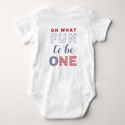 Leuk om een juli 4 Verjaardag Outfit Romper (Achterkant)