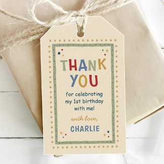 Leuk om één kleurrijke 1e verjaardag te zijn cadeaulabel