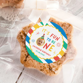 Leuk om één kleurrijke jongen te zijn Verjaardag 1 Ronde Sticker